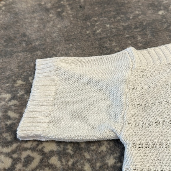 ROI WHITE KNIT TOP WITH BARE SHOULDERS AND SHORT SLEEVES SIZE S - Picture 6 of 8